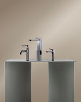 AXOR Edge Waschtischmischer 280 Diamantschliff chrom von Hansgrohe – Einhebelmischer mit Push-Open