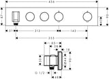 AXOR ShowerSolutions Thermostatmodul 460/90 Chrom – 2 Verbraucher, Select-Button