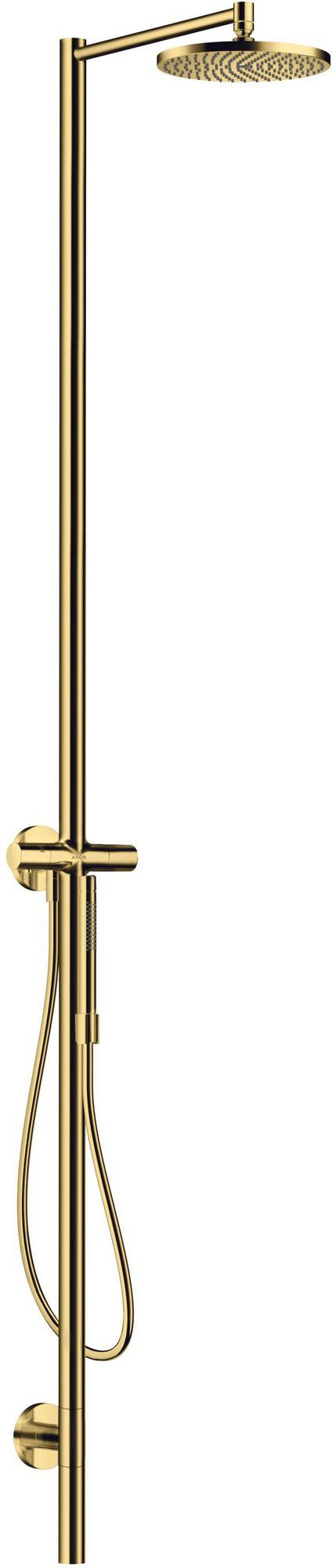 AXOR STARCK Duschsäule mit Kopfbrause 240, 1 Jet, polished gold optic – PowderRain