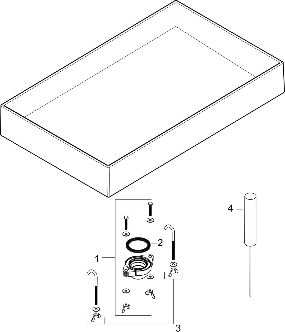 HANSGROHE Aufsatzwaschtisch Xuniva Evo E 650x400mm HygieneEffect ohne Hahnloch & Überlauf