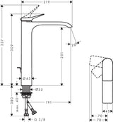 HANSGROHE Vivenis 250 Waschtischmischer mit Zugstangen-Ablaufgarnitur, chrom