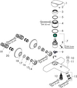 Hansgrohe Logis Einhebel-Wannenmischer DN 15, Aufputz, Chrom – mit Temperaturbegrenzung