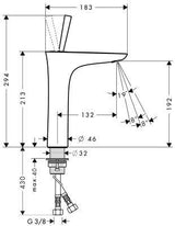 HANSGROHE PURA VIDA 200 Einhebel-Waschtischmischer DN 15 mit Push-Open Ablaufgarnitur, chrom