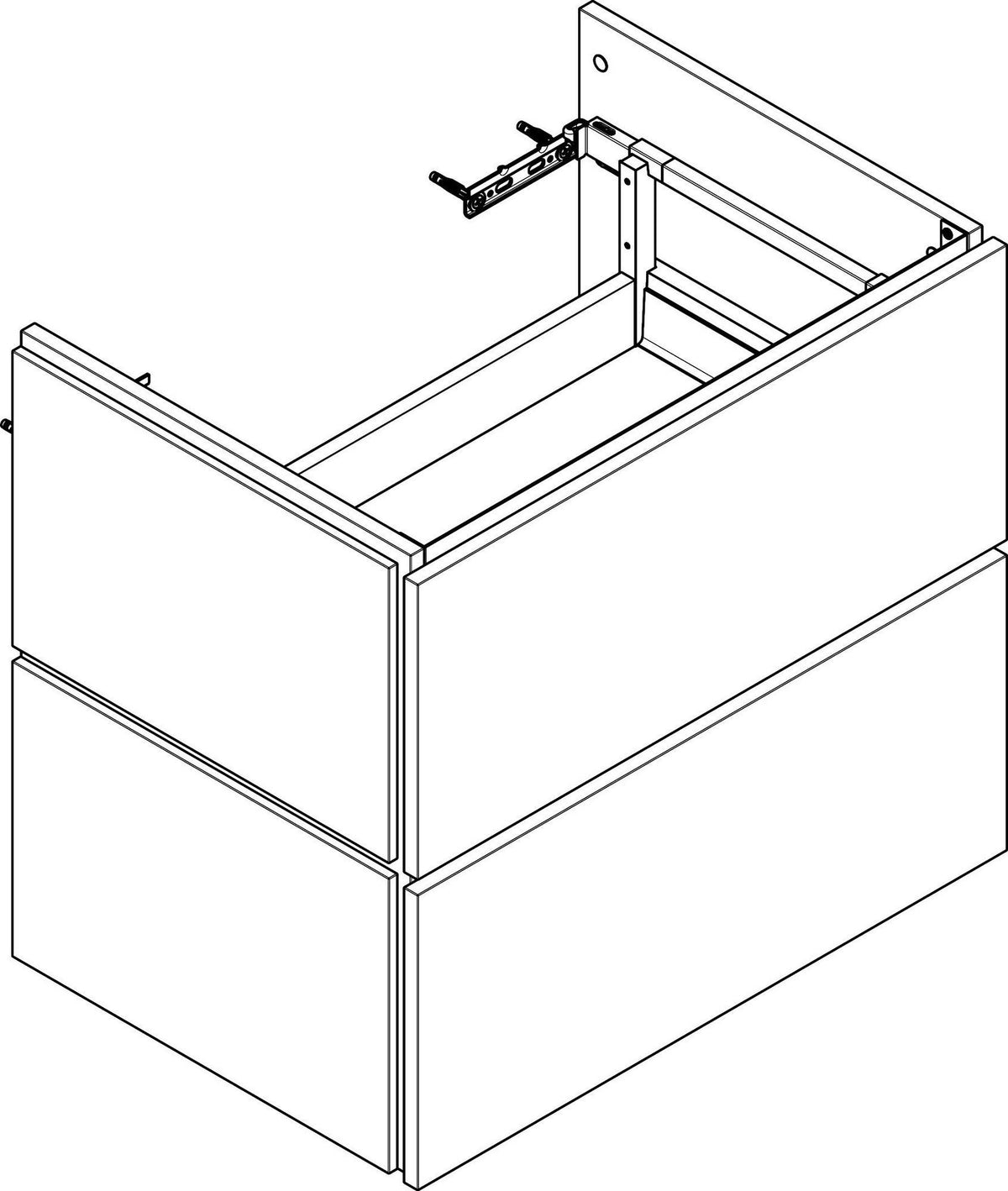 HANSGROHE Xilesa E Waschtischunterschrank 680 mm, 2 Schubkästen, SoftClose, Wandmontage