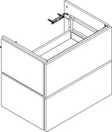 HANSGROHE Xilesa E Waschtischunterschrank 680 mm, 2 Schubkästen, SoftClose, Wandmontage