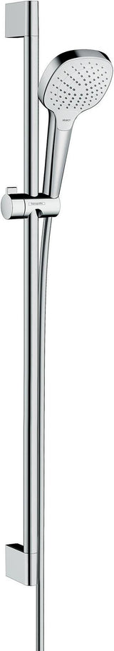 HANSGROHE Croma Select E Vario Brauseset mit Unica´Croma Stange, 3 Strahlarten, weiß/chrom