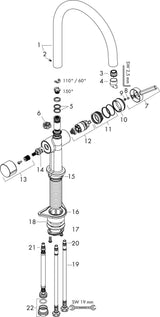 HANSGROHE Talis M54 Spültischmischer 220 mit Geräteabsperrventil – ComfortZone, chrom