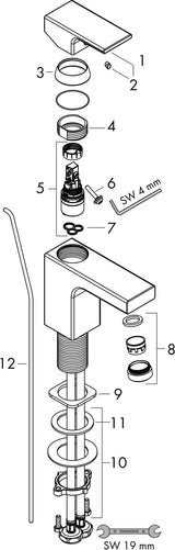 Hansgrohe VERNIS Shape 190 Einhebel-Waschtischmischer mit Zugstangen-Ablaufgarnitur, Chrom