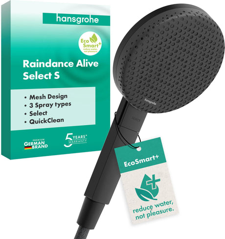 HANSGROHE Raindance Alive Select S 125 Handbrause 3 Strahlarten EcoSmart