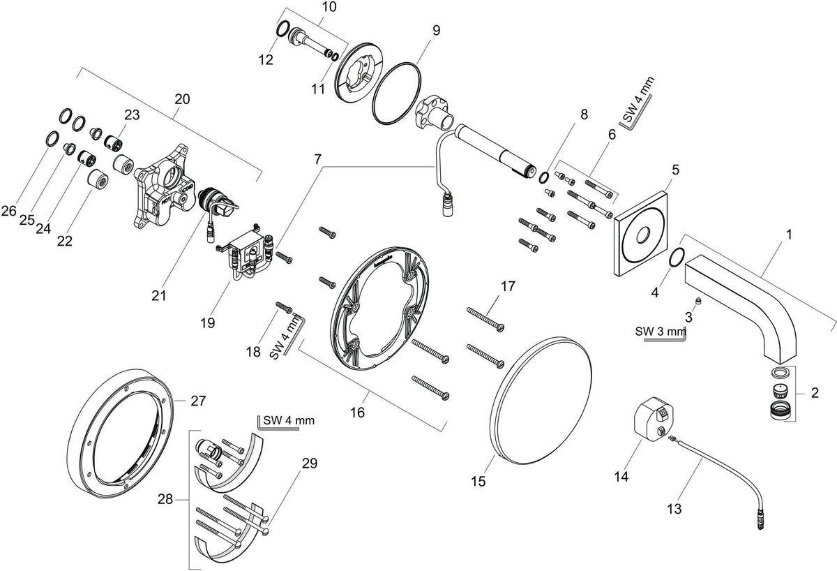 AXOR Citterio Elektronik-Waschtischmischer mit Infrarot-Sensor und 160 mm Auslauf in Chrom