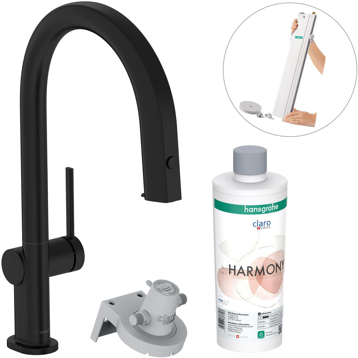 HANSGROHE Aqittura M91 Filtersystem 210 mit Ausziehschlauch und aBox Starter Set – gefiltertes Trinkwasser direkt aus der Küchenarmatur