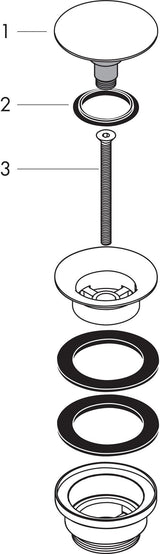 AXOR Ablaufgarnitur PUSH-OPEN für Waschtisch- und Bidetmischer, chrom