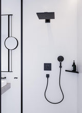 HANSGROHE AddStoris Glashalter Wandmontage Chrom – Mattglas Zahnputzbecher-Halter mit verdeckter Befestigung