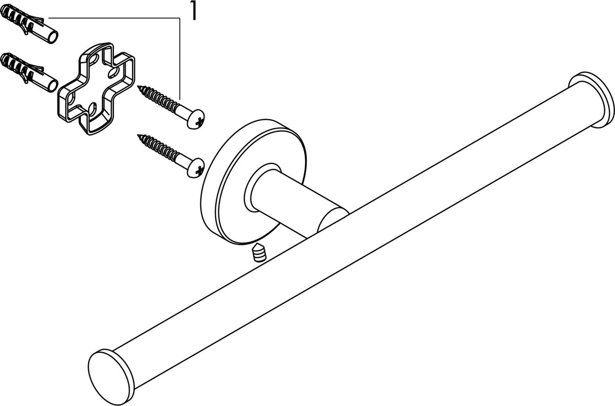 HANSGROHE Logis Universal Ersatzpapierrollenhalter Chrom – Doppelrollenhalter für Wandmontage