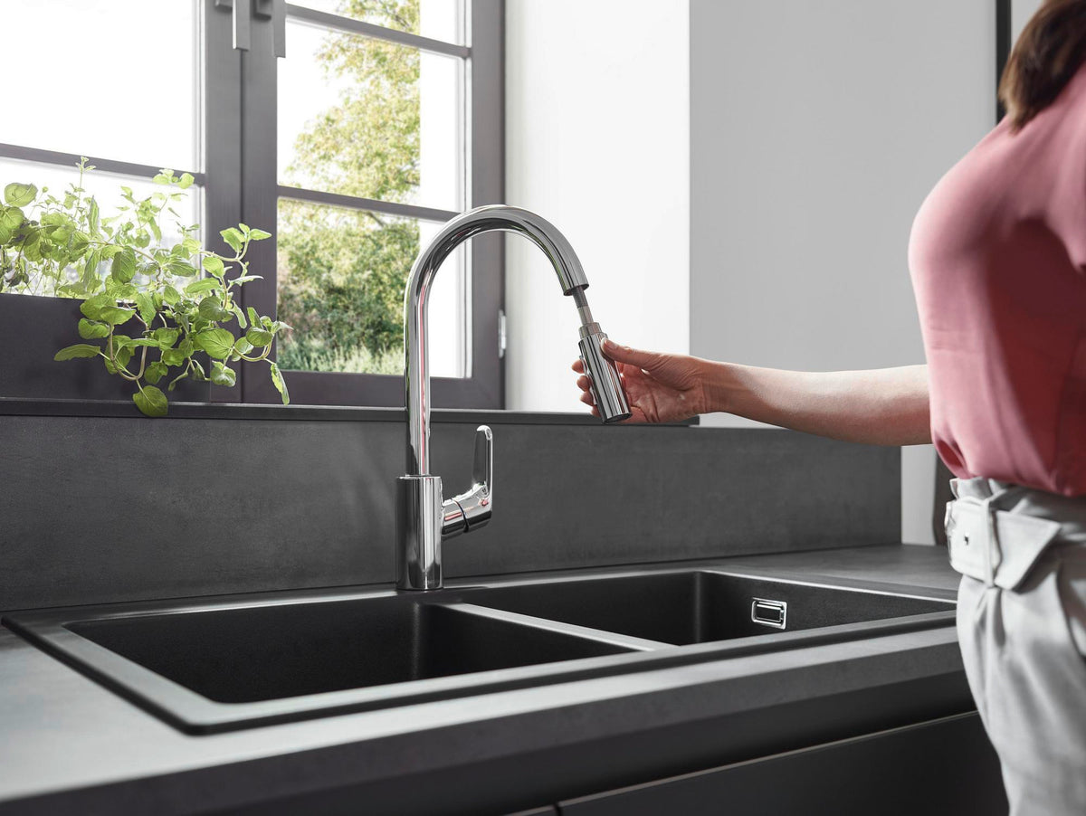 HANSGROHE Focus M41 Einhebel-Küchenmischer 240 mit Ausziehbrause, Chrom