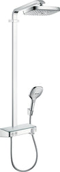HANSGROHE Showerpipe Raindance Select E 300 mit ShowerTablet Select 300 – Chrom, 2 Strahlarten, Thermostat