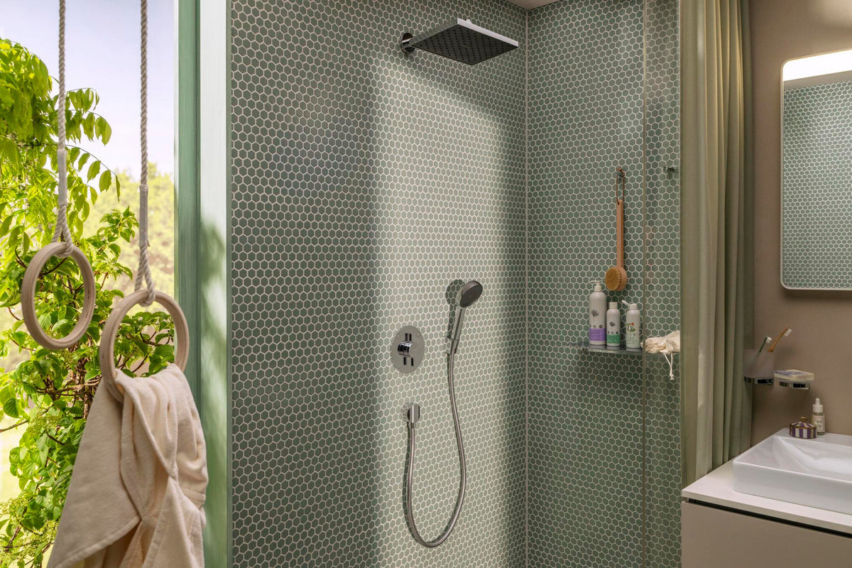 HANSGROHE Handbrause Activera Select S 95 2jet EcoSmart Chrom – 2 Strahlarten, Select-Taste, QuickClean+