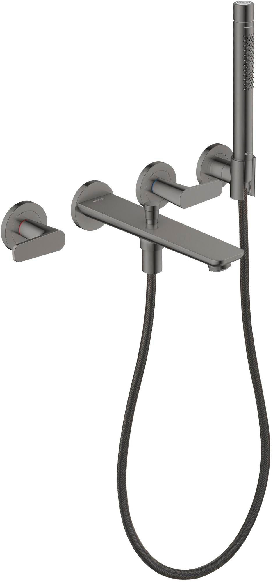 AXOR Citterio C 3-Loch-Wannenarmatur mit Handbrause, Ausladung 222 mm, Chrom