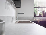 HANSGROHE Einbauspüle S51 180/450 SilicaTec Graphitschwarz mit 2 Becken