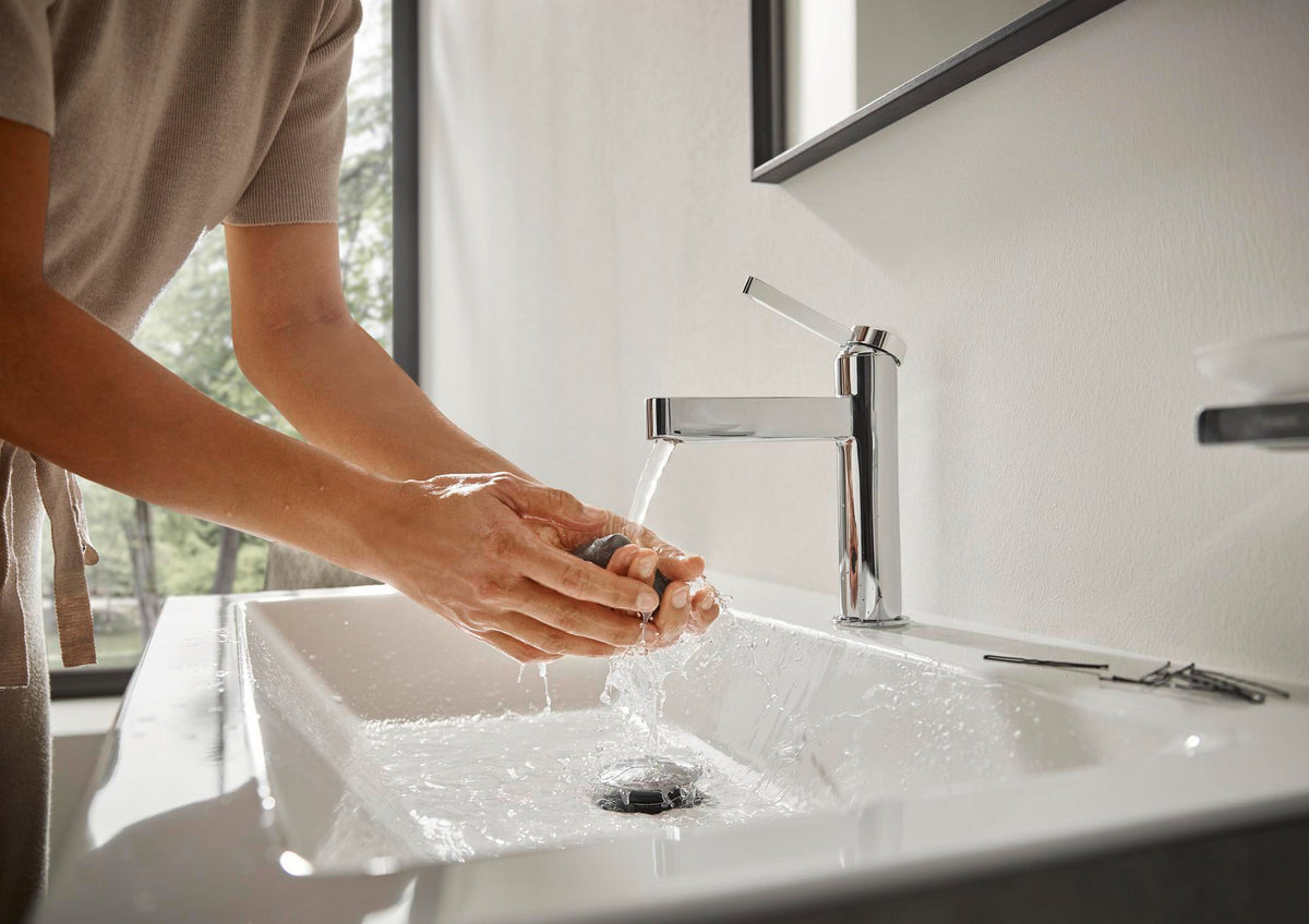 HANSGROHE Finoris Einhebel-Waschtischmischer 110 mit Zugstangen-Ablaufgarnitur, chrom