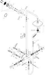 HANSGROHE Showerpipe Croma Select E 180 2jet DN 15 Duschsystem für Wanne weiß/chrom