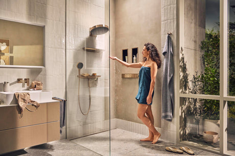 HANSGROHE HG Handbrause Rainfinity 130 3jet Chrom – 3 Strahlarten, QuickClean, Select-Taste