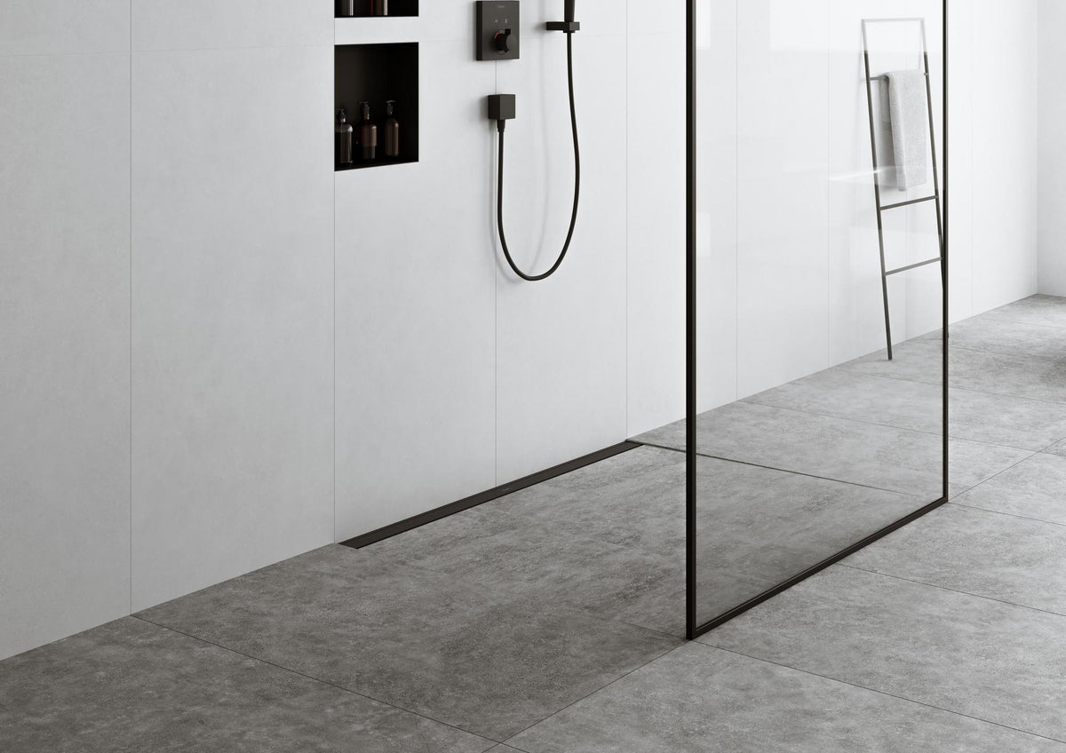 HANSGROHE RainDrain Match Duschrinne 600 mm mattschwarz höhenverstellbar
