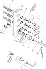 AXOR STARCK SHOWERCOLLECTION Thermostatmodul DN 20 für 3 Verbraucher, eckig, Chrom