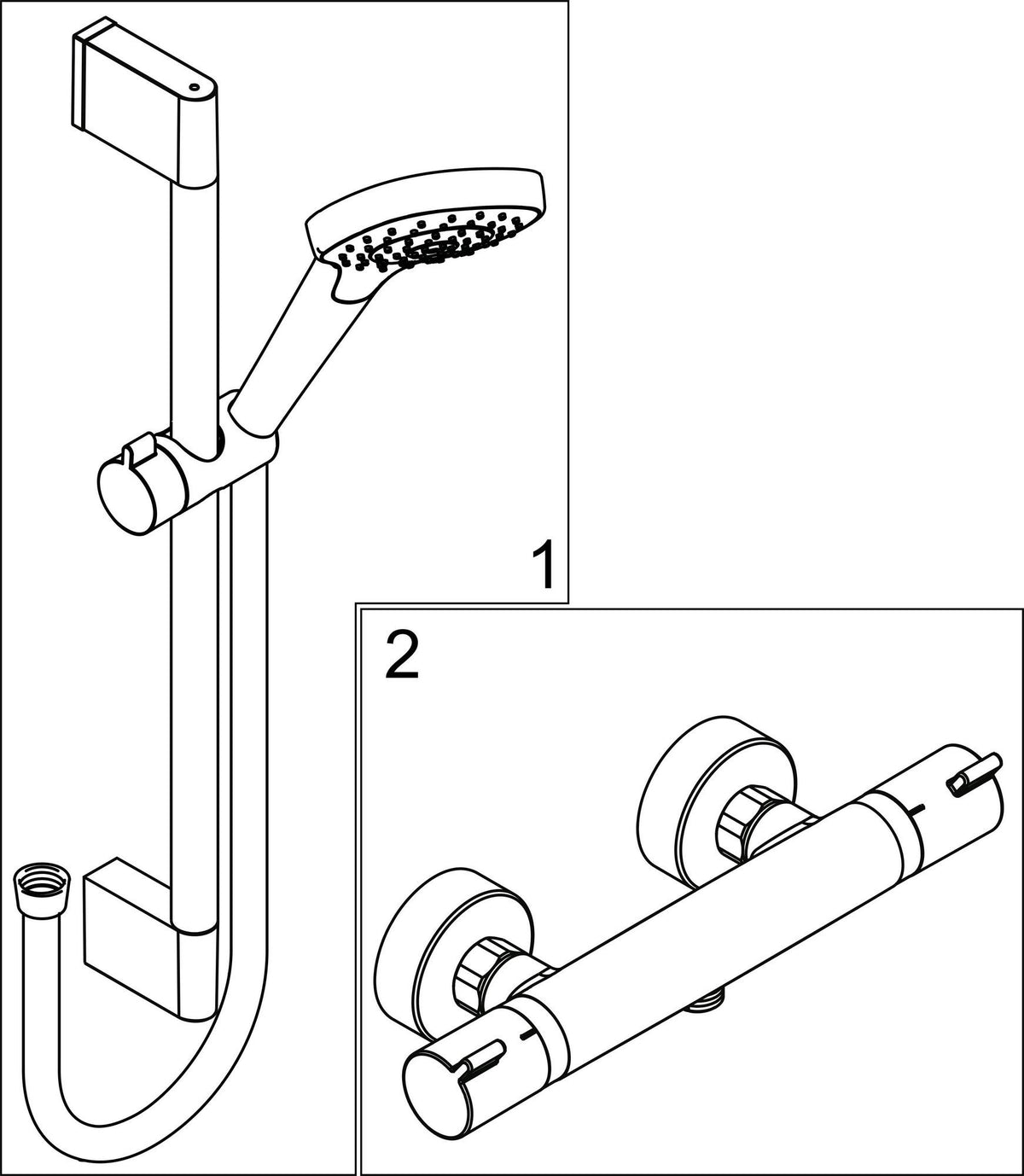 HANSGROHE Brausekombi Croma Select E Vario Shower Set 900 mm weiß/chrom – Thermostat & Select-Taste