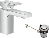 Hansgrohe VERNIS Shape 100 Einhebel-Waschtischmischer mit Zugstangen-Ablaufgarnitur, chrom