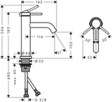 HANSGROHE Tecturis S ComfortZone 110 Einhebel-Waschtischmischer Chrom – 4 l/min, Temperaturbegrenzung