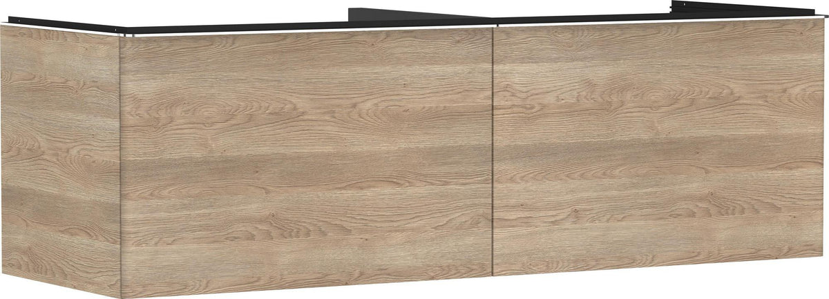 HANSGROHE Xelu Q Waschtischunterschrank 1560 mm Weiß Hochglanz mit 2 Schubkästen