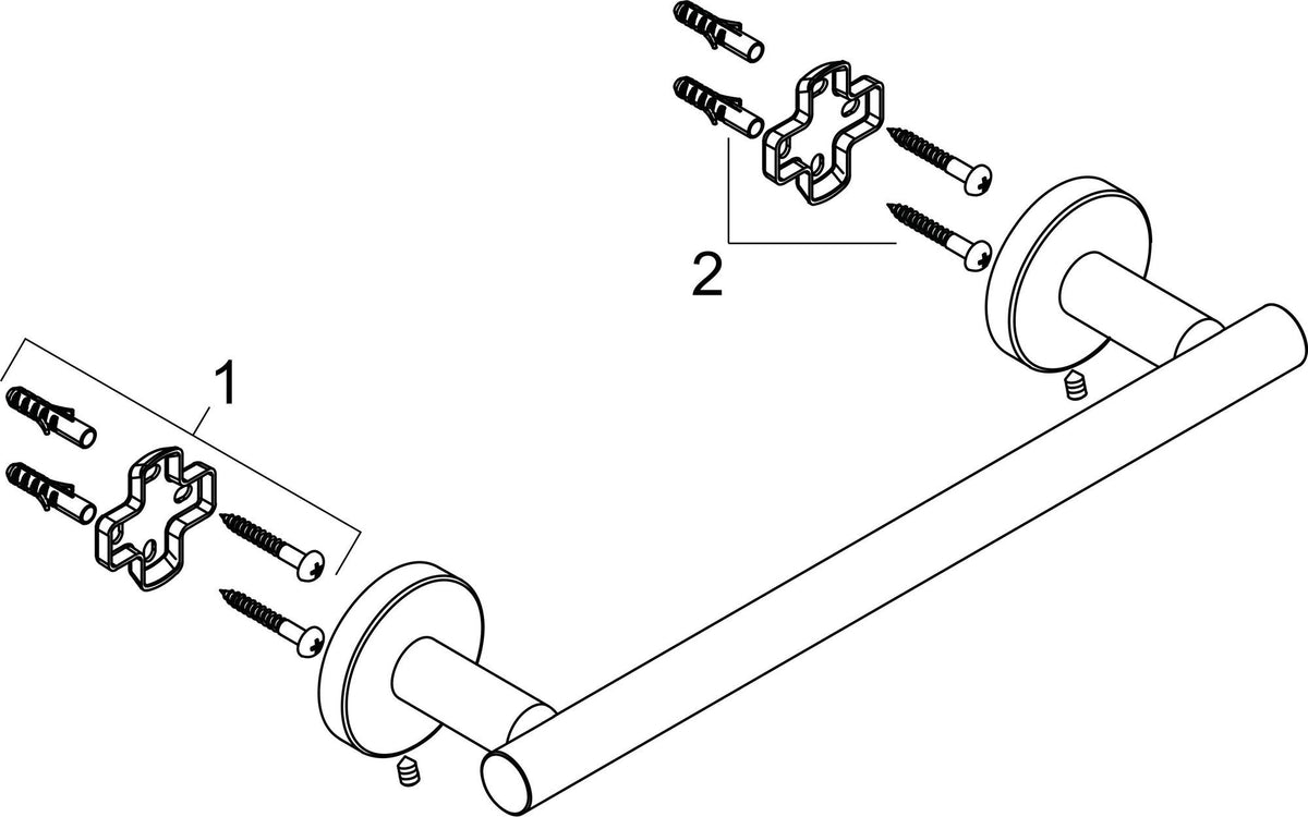 HANSGROHE Haltestange Logis Universal chrom – Wandmontage, Messing, 345 mm