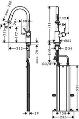 HANSGROHE TALIS S Küchenmischer 220 mit Ausziehbrause und sBox – chrom