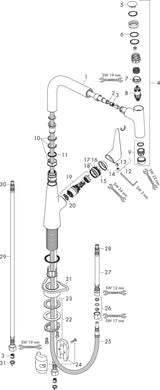 HANSGROHE Talis Select S 220 Küchenmischer mit Ausziehauslauf, Select-Knopf und ComfortZone, Chrom