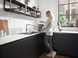 HANSGROHE Einbauspüle S51 180/450 SilicaTec Graphitschwarz mit 2 Becken