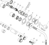 AXOR Uno² Einhebel-Waschtischmischer DN 15 Unterputz mit 225 mm Auslauf und Ablaufgarnitur in Chrom