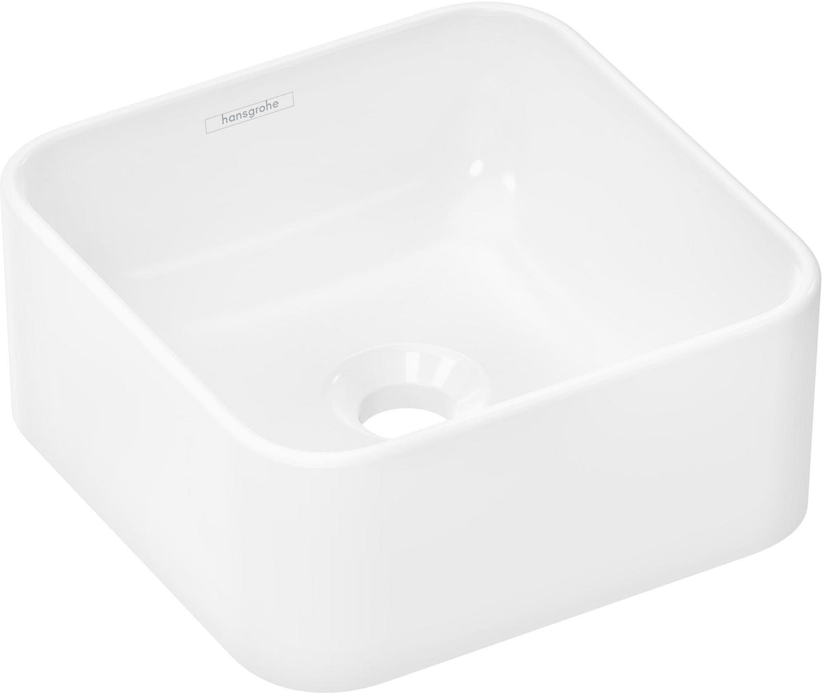 HANSGROHE Xuniva Q Aufsatzwaschtisch 300x300mm weiß ohne Hahnloch und Überlauf
