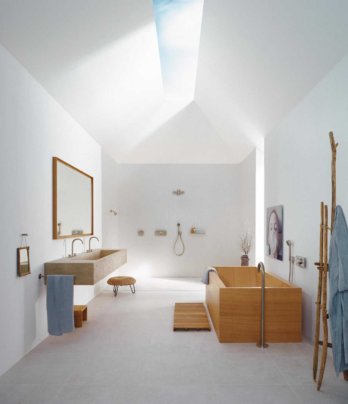 AXOR UNO Wanneneinlauf freistehend gebogen Chrom 928 mm von HANSGROHE