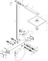 HANSGROHE Raindance E 300 Showerpipe Duschsystem mit Thermostat ShowerTablet 600, 300x300 mm, Chrom
