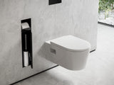 HANSGROHE XtraStoris Rock Toilettenbürstenhalter mit Papierhalter, befliesbare Tür, mattweiß