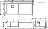 HANSGROHE Einbauspüle S718-F450 S71 Edelstahl 450 mm mit Abtropffläche rechts