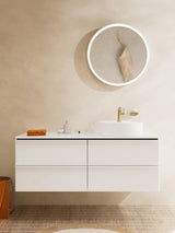 HANSGROHE Xelu Q Konsole 1360 mm, Ausschnitt rechts, Hahnloch, weiß hochglanz
