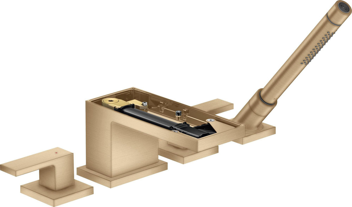 AXOR MYEDITION 4-Loch-Wannenrandarmatur ohne Platte – polished gold optic, thermostatisch