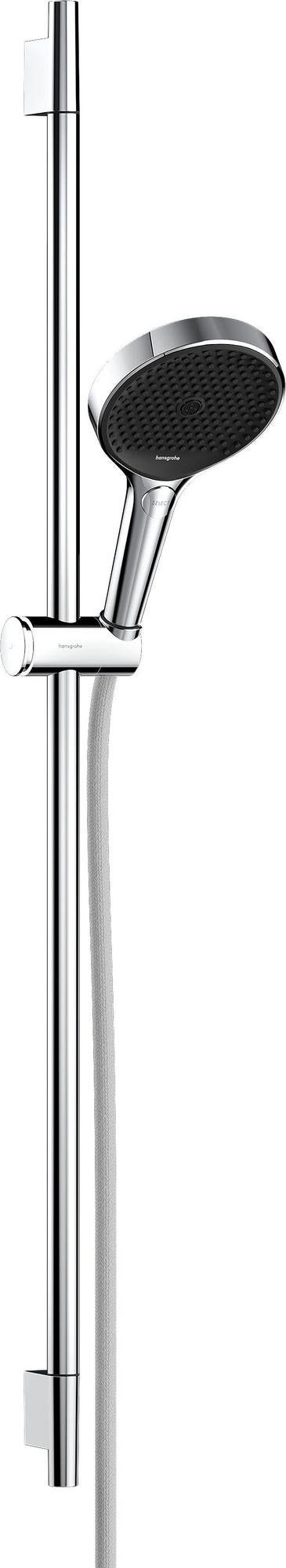 HANSGROHE Rainfinity 130 3jet Brauseset mit 90 cm Stange, Push-Schieber und Textilschlauch in Chrom