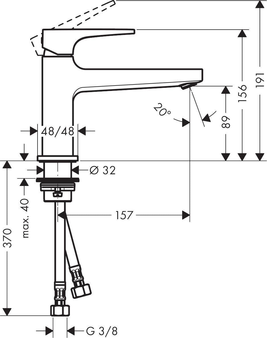 HANSGROHE METROPOL 100 Einhebel-Waschtischmischer DN 15 chrom CoolStart mit Push-Open Ablaufgarnitur