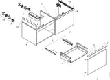 HANSGROHE Waschtischunterschrank Xelu Q 1360 mm Weiß Hochglanz mit Griffleiste Chrom