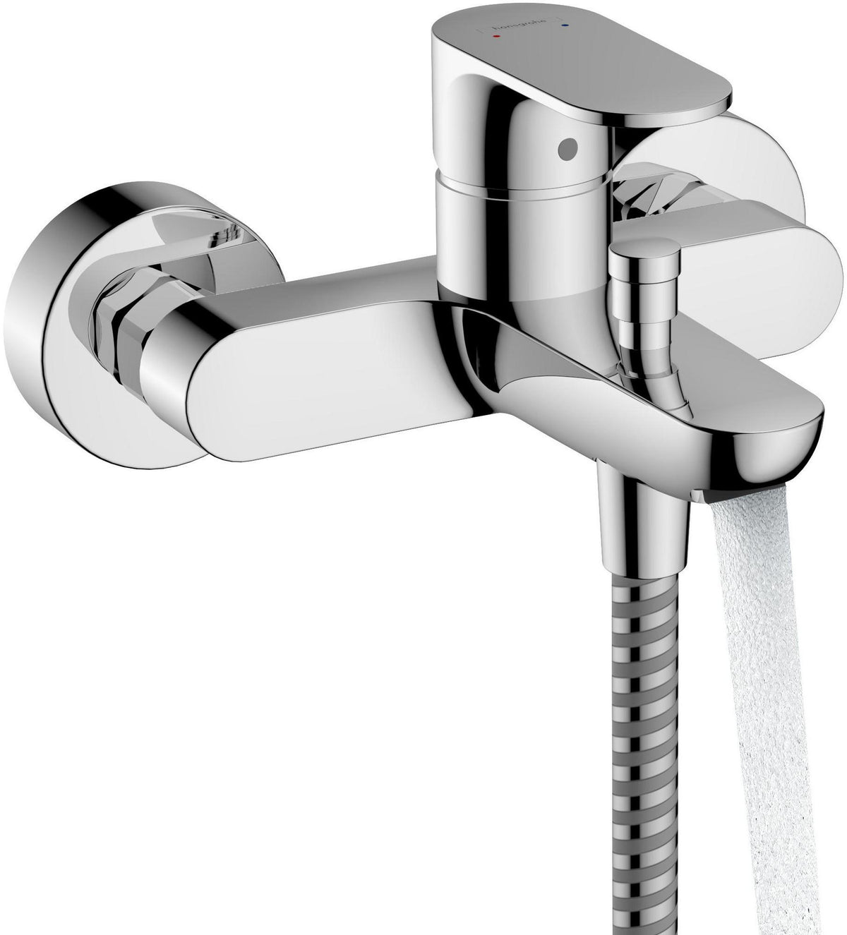 HANSGROHE Rebris S Einhebel-Wannenmischer Aufputz Chrom – Wandmontage, 2 Verbraucher, Temperaturbegrenzung