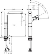 AXOR URQUIOLA Einhebel-Waschtischmischer 280 DN 15 von Hansgrohe – für Waschschüsseln ohne Zugstange, chrom