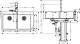 HANSGROHE Spülencombi SELECT 370 x 370 C71-F765-10 in Chrom – Edelstahl-Einbauspüle mit Armatur